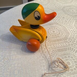 Vintage pull toy duck